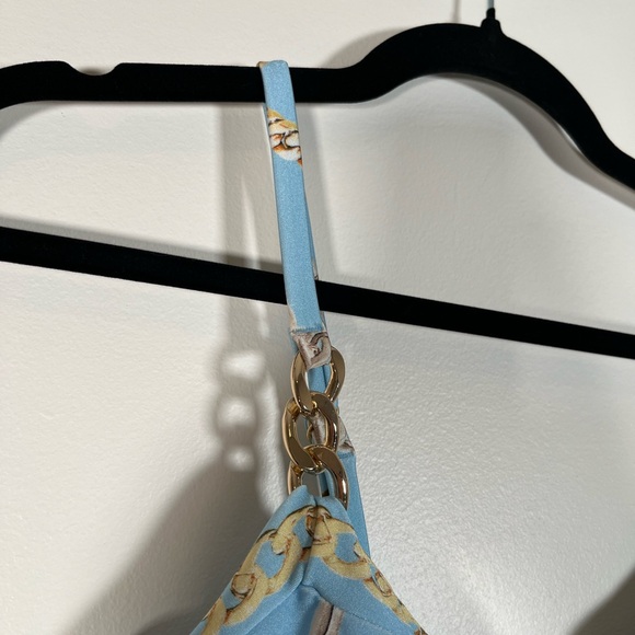 L'AGENCE Light Blue Chain Print Swimsuit - Picture 6 of 8